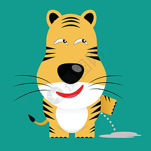 硬虎格子字元字符插图卡通片动物园大猫豹属婴儿绘画野生动物艺术动物图片