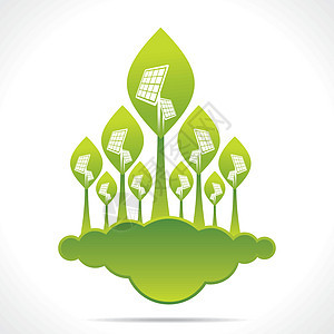 太阳能电池板背景矢量创造性绿色绿林图片