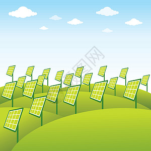 太阳能电池板背景矢量 绿色能源图片