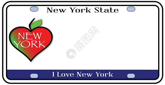 纽约州许可证牌照绘画艺术品插图盘子汽车艺术车辆执照旗帜数字图片