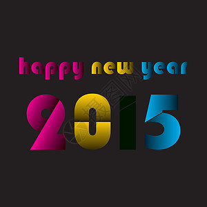 新年快乐 2015 问候背景品牌装饰三角形风格卡片标签设计插图彩虹活力图片