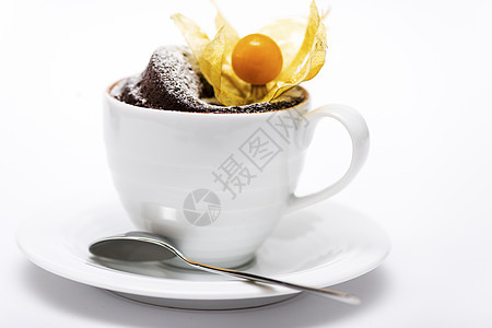 巧克力蛋糕杯子白色勺子面包味道飞碟营养微波小吃盘子图片