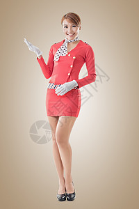 亚洲航空服务员服务魅力旅行女性操作空气飞机场职业女士飞机背景图片