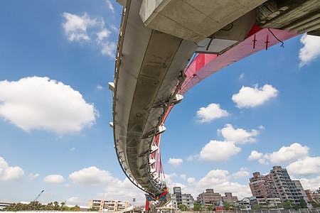 台北桥地标旅游风景蓝色旅行阳光建筑吸引力曲线景观运输图片