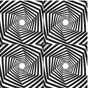 抽象的有条纹扭曲的光学幻觉运动失真六边形几何灰色海浪漩涡黑色扭力旋转图片