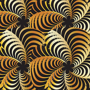 金形折面背景旋转插图几何曲线金子涡流黑色网络运动条纹图片