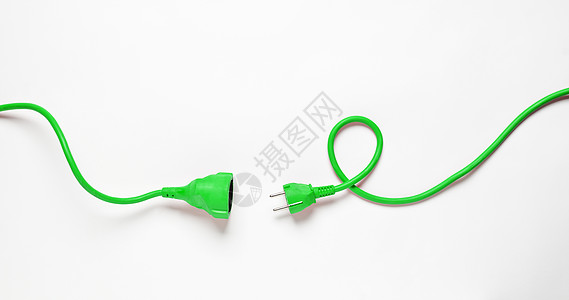 绿色电力电缆计算机沟通电源线延长线影棚通讯错误电脑线全球形状图片
