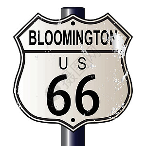 Bloomington66路66号信号插图白色路线黑色城市街道绘画交通图片