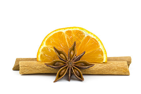 橙 肉桂 菊花疗法风格烘烤食物装饰调味品香料白色棕色星星图片