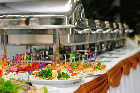 餐饮婚礼厨房金属盘子食物酒店庆典托盘商业服务自助餐图片