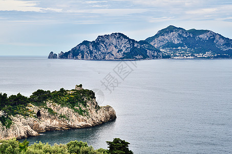 卡普里岛旅游海滩海岸线全景悬崖支撑环境国家旅行观光图片