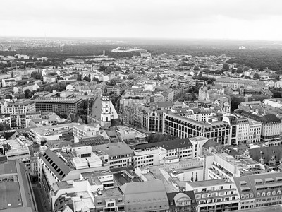Leiipzig 空中视图体重天际城市唇膏黑色白色场景图片
