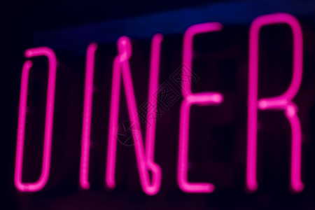 霓虹字饭食用尼恩信号餐厅食物一个字霓虹商业红色广告晚餐数据标志背景