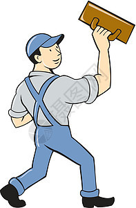 石膏泥土雕刻工人男人石匠艺术品卡通片石工工具修理工男性零售商图片