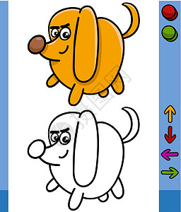狗狗游戏字符卡漫画插图吉祥物电子游戏剪贴收藏小狗犬类卡通片尾巴快乐填色本图片