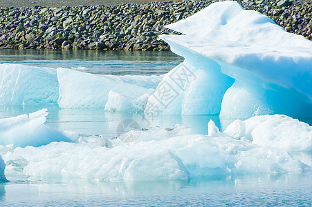 冰川冻结蓝色反射高山季节沙龙场景冰山图片