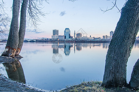 清晨城市天际的春地马萨诸塞旅行橙子吸引力纪念碑地标游客旅游图片