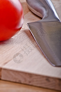刀红色圆形厨房餐厅金属用具屠夫木头合金刀刃图片