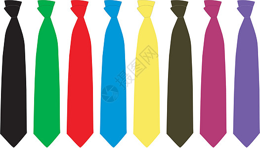 彩色领带配饰正装隐喻电脑艺术衣领绘画细绳团体夹子图片