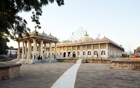 Ahmedabad的清真寺寺庙旅游建筑旅行岩石精神圆顶古董建筑学石头图片