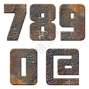 旧的老生锈金属英文字母 数字和符号划痕风化字体收藏盔甲古董乡村合金材料盘子图片