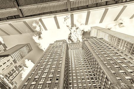 曼哈顿大楼和天线 纽约市美国商业建筑建筑物摩天大楼办公室天空地标城市天际市中心图片