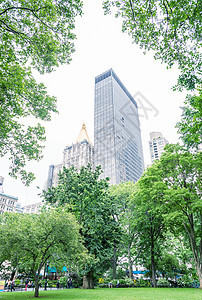 曼哈顿大楼和天线 纽约市美国建筑天际旅行摩天大楼城市办公室商业建筑物地标市中心图片