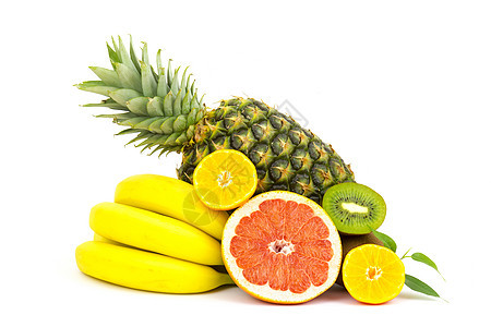 新鲜水果奇异果热带杂货店白色橙子香蕉凤梨食物柚子图片