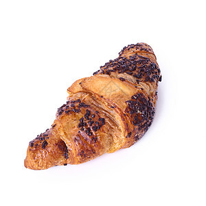 Croissant 放在桌上的桌子上糕点工作室脆皮小吃食物包子咖啡店早餐甜点面包图片