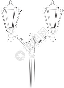 街灯 白色背景的矢量插图图片