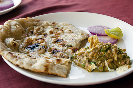 印度菜用餐加热器香米面包宴会美食桌子香菜服务洋葱图片