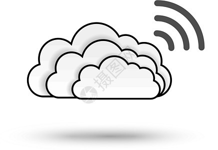 Cloud 图标 矢量插图互联网云计算托管系统路由器网络技术灰色机动性商业图片