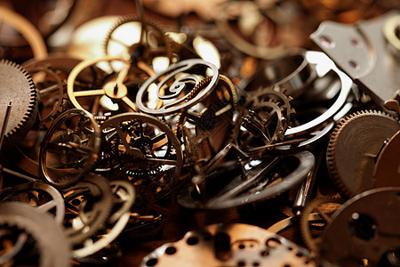 时钟小部分职业维修工作口袋车轮古董发条螺丝刀机械技术图片
