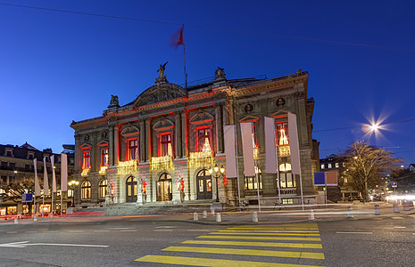 瑞士日内瓦大剧院或大剧院背景图片