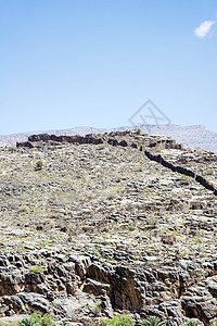 杰贝勒阿赫达尔丘陵探索沙漠地质学荒野冒险峡谷骨折蓝色旅游图片