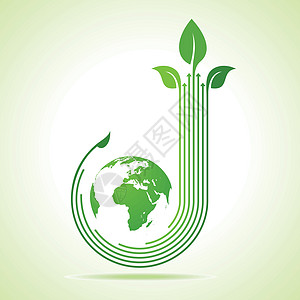 生态概念     带地球种群矢量的商业标志图片