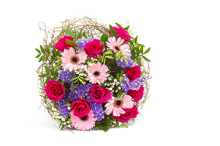 一束五颜六色的鲜花订婚紫色玫瑰婚礼礼物妈妈雏菊生日植物群妈妈们图片