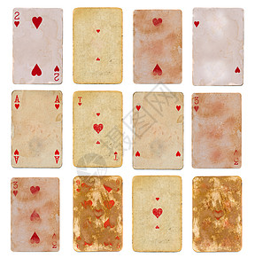 十二种旧收藏 旧用红心纸背景游戏卡图片