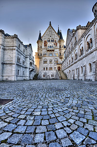 德国慕尼黑附近的纽施万斯坦城堡旅行建筑历史性国王旅游奢华历史石头大厦风景图片