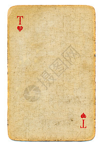 红心牌 A 古董游戏卡运气卡片红色历史材料闲暇装饰优胜者白色风格图片