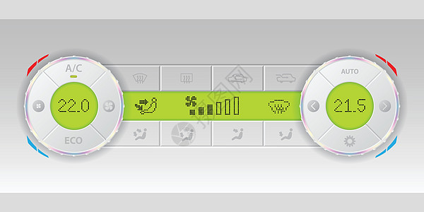 数字空调状况白色仪表板设计图片