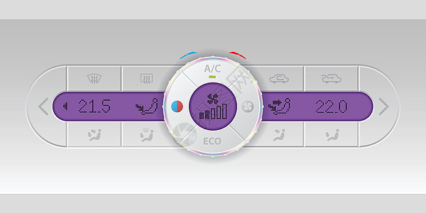 带有紫色 lcd的白色白仪表板设计图片