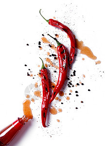 辣椒桌子胡椒工作室香肠红色香气美食食物厨房白色图片