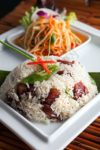 泰国猪排和大米菜图片