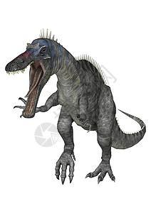 手绘鬼节怪物恐龙 Suchomimus生物跑步捕食者鳄鱼插图野生动物蜥蜴时代古生物学灭绝背景