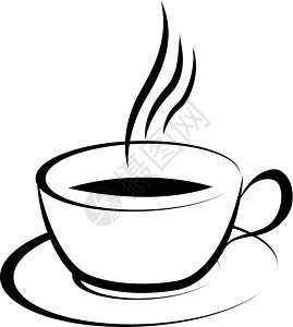 咖啡杯咖啡店拿铁插图饮料咖啡黑色白色绘画蒸汽草图图片