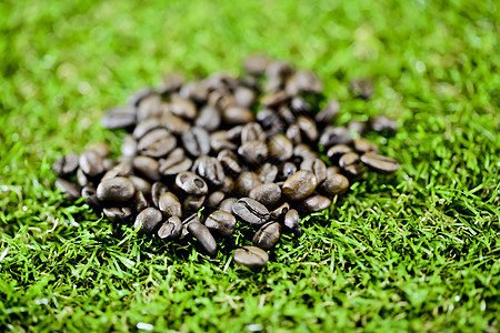 草地上咖啡豆奶奶剪裁研磨咖啡店杯子小路咖啡厂磨床旋转种子图片