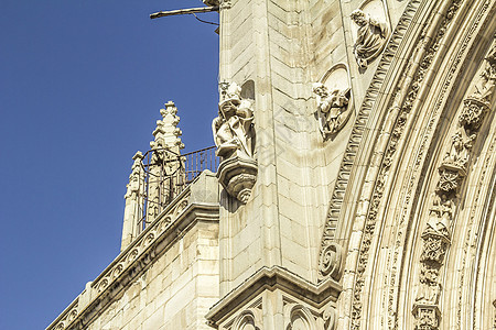 西班牙托莱多历史宗教建筑学城堡大教堂艺术全景文化旅行石头背景图片