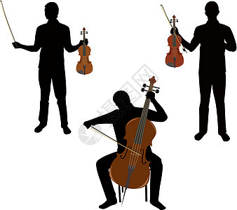音乐家大提琴边界女士小提琴插图细绳民间爵士乐低音摇杆图片