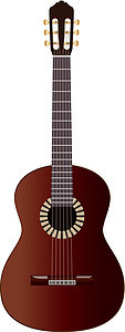 吉他手插图木头声学乐器细绳写意艺术工具标签活力图片